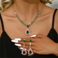 Zircon Jewelry Set Necklace & Drop Earrings for Women
