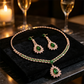 Zircon Jewelry Set Necklace & Drop Earrings for Women
