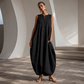 Women's Sleeveless V-Neck Wide-Leg Jumpsuit with Pockets