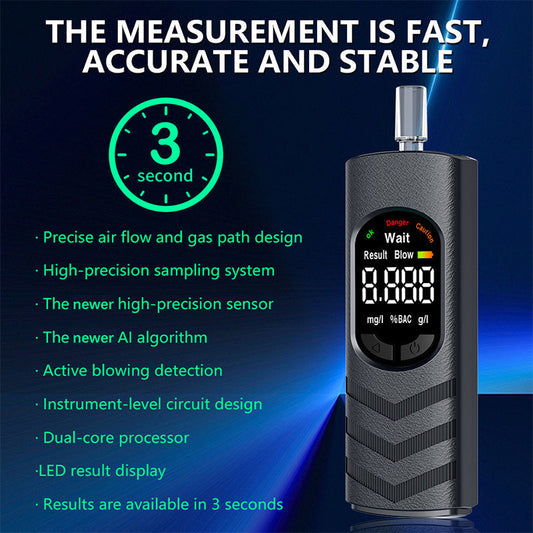 🎉 2026 Sale — Over 23,200 Sold!🍻 Rechargeable Alcohol Tester with LCD Screen and Voice Broadcast