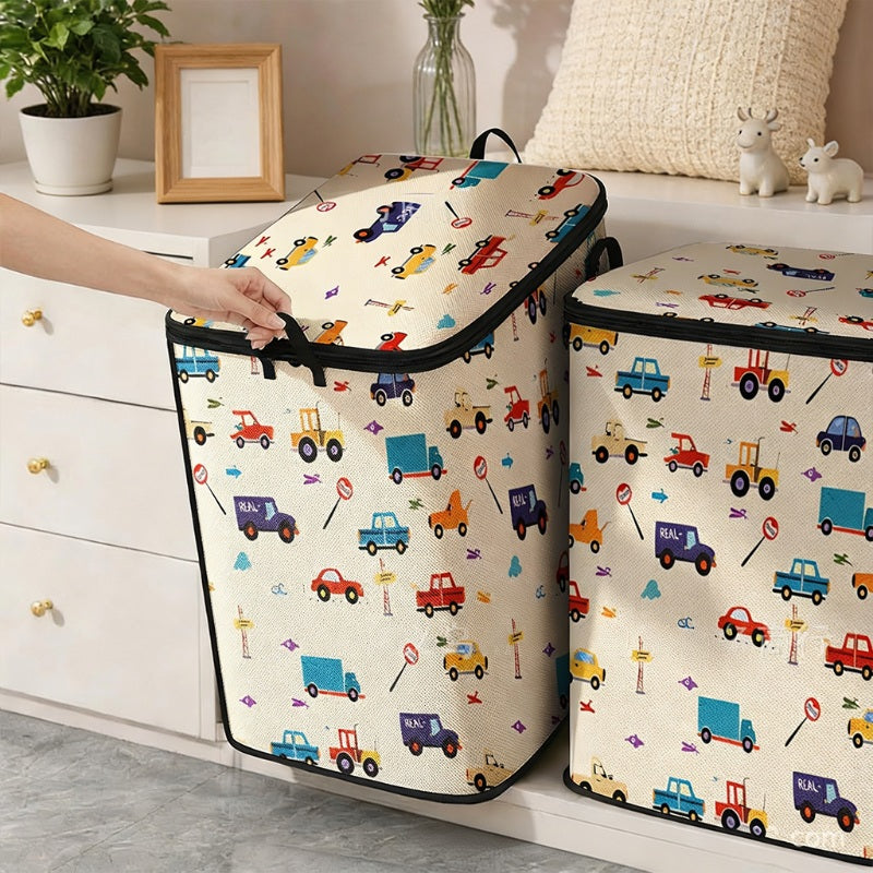 🧺 50% OFF NOW! 🎉 Large Foldable Canvas Storage Organizer – Durable, zippered lid & reinforced handles – Perfect for home, closet & travel ✨
