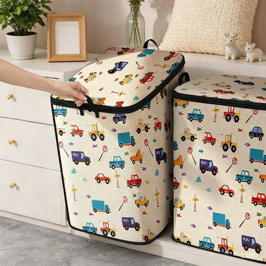 🧺 50% OFF NOW! 🎉 Large Foldable Canvas Storage Organizer – Durable, zippered lid & reinforced handles – Perfect for home, closet & travel ✨