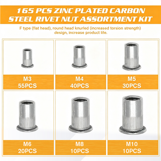 Knurled Rivet Nut Assortment Kit