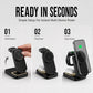 3 in 1 Foldable Wireless Charging Station 15W Fast Charger Desktop Stand