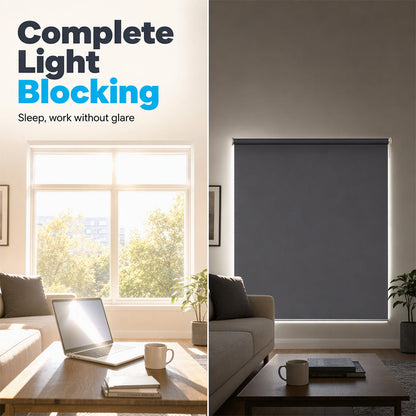 🎉 LIMITED TIME 50% OFF! 🪟 Motorized Blackout Blinds with Remote – Smart Roller Shade, Complete Light Blocking & Clean Modern Design ✨