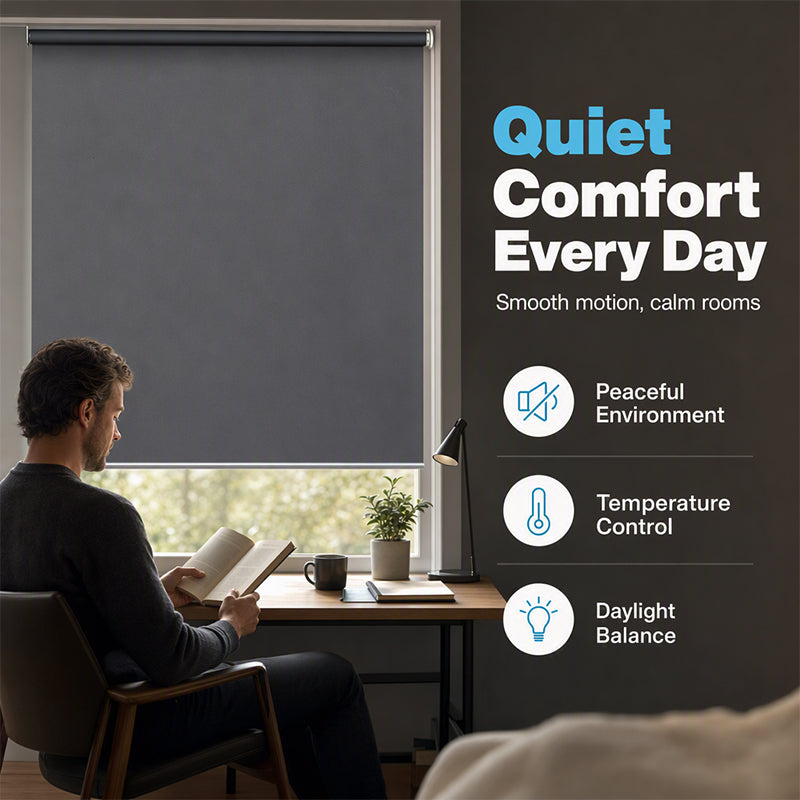 🎉 LIMITED TIME 50% OFF! 🪟 Motorized Blackout Blinds with Remote – Smart Roller Shade, Complete Light Blocking & Clean Modern Design ✨