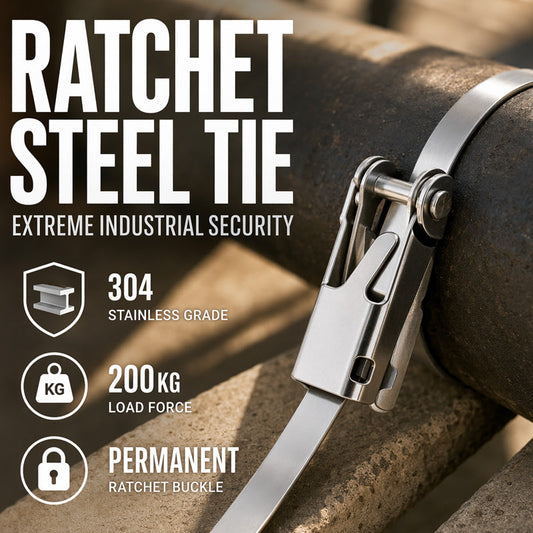 🎉 2026 Sale — Over 12,000 Sold! 🔩 Heavy Duty Stainless Steel Cable Tie – 304 Steel, Rust-Proof, Ratchet Lock – Secure Heavy Loads Indoors & Out! ✨