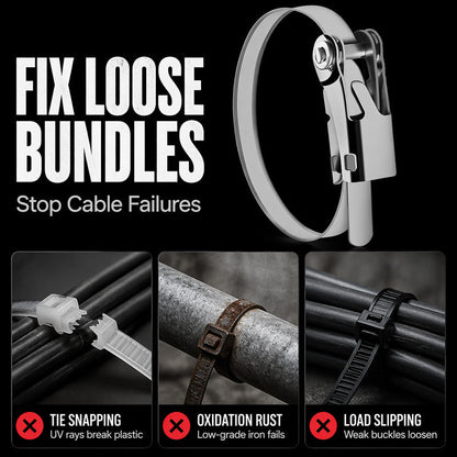 🎉 2026 Sale — Over 12,000 Sold! 🔩 Heavy Duty Stainless Steel Cable Tie – 304 Steel, Rust-Proof, Ratchet Lock – Secure Heavy Loads Indoors & Out! ✨