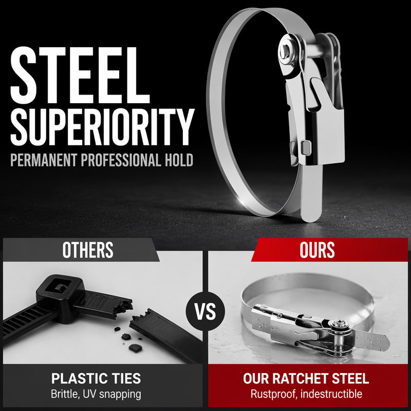 🎉 2026 Sale — Over 12,000 Sold! 🔩 Heavy Duty Stainless Steel Cable Tie – 304 Steel, Rust-Proof, Ratchet Lock – Secure Heavy Loads Indoors & Out! ✨