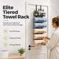 🎉 LIMITED TIME 50% OFF! 🚪 Over-the-Door Towel Rack with Storage Shelf – No-Drill Bathroom Organizer, Carbon Steel & Rustproof Finish ✨