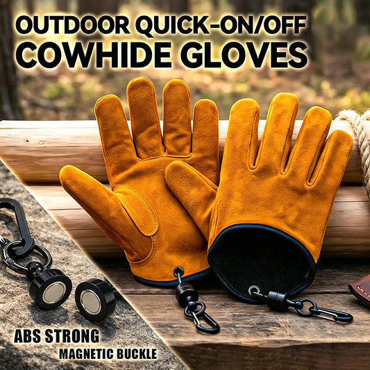 📢📢50% OFF !! ⏰Outdoor Thickened Wear-Resistant Cowhide Work Gloves