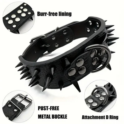 Spiked PU Leather Dog Collar