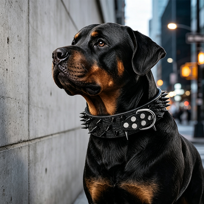 Spiked PU Leather Dog Collar