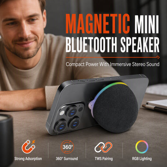 Magnetic Mini Bluetooth Speaker with RGB Ambient Light