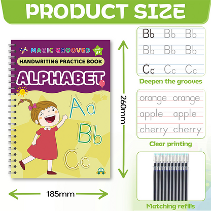 📢📢 50% OFF✍️ 7-Book Grooved Handwriting Set – Reusable Tracing Practice with Disappearing-Ink Pens for Kids