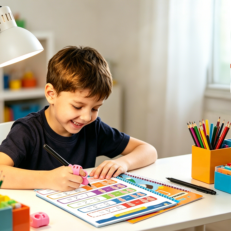 📢📢 50% OFF✍️ 7-Book Grooved Handwriting Set – Reusable Tracing Practice with Disappearing-Ink Pens for Kids
