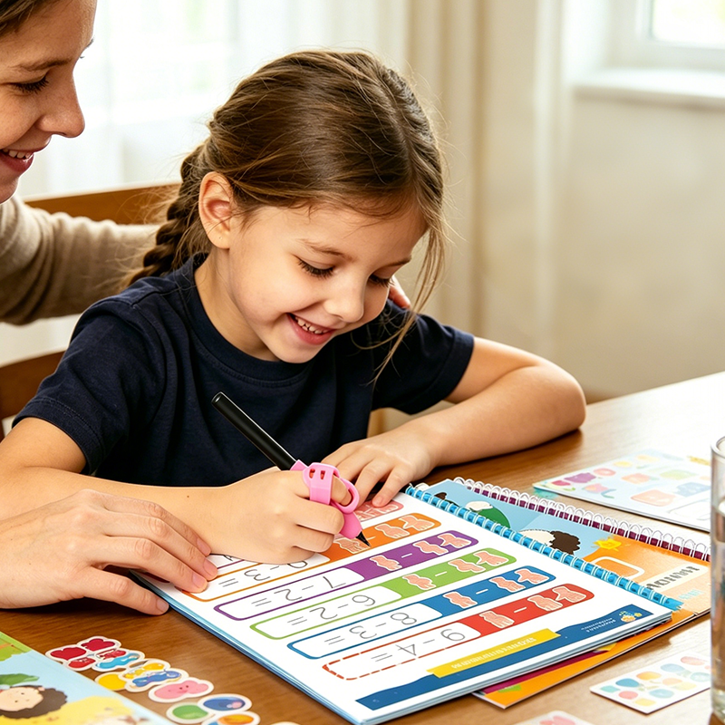 📢📢 50% OFF✍️ 7-Book Grooved Handwriting Set – Reusable Tracing Practice with Disappearing-Ink Pens for Kids