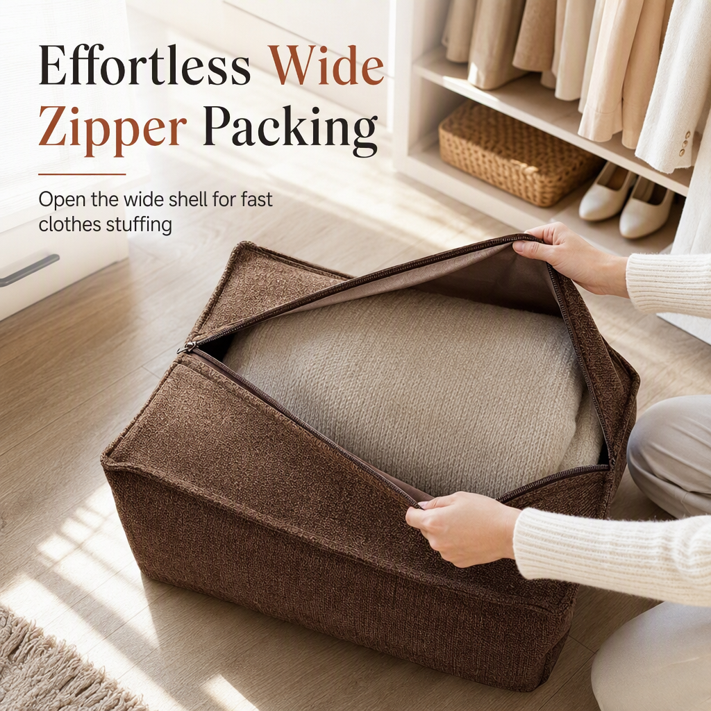 🏷️HOT FLASH SALE 30% OFF🏠Boho Storage Ottoman Pouf Cover – fill with clothes & blankets, supports 220 lbs, washable canvas. Tidy & cosy! ✅