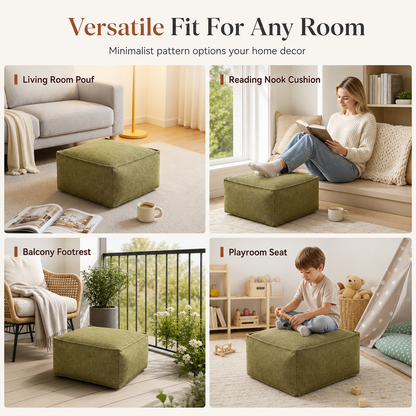 🏷️HOT FLASH SALE 30% OFF🏠Boho Storage Ottoman Pouf Cover – fill with clothes & blankets, supports 220 lbs, washable canvas. Tidy & cosy! ✅