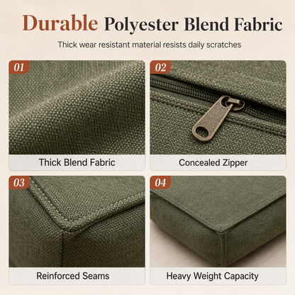 🏷️HOT FLASH SALE 30% OFF🏠Boho Storage Ottoman Pouf Cover – fill with clothes & blankets, supports 220 lbs, washable canvas. Tidy & cosy! ✅