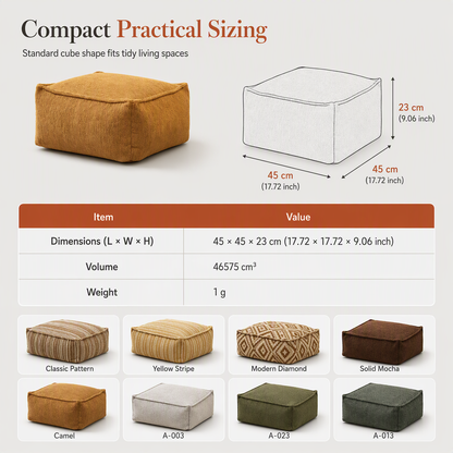 🏷️HOT FLASH SALE 30% OFF🏠Boho Storage Ottoman Pouf Cover – fill with clothes & blankets, supports 220 lbs, washable canvas. Tidy & cosy! ✅