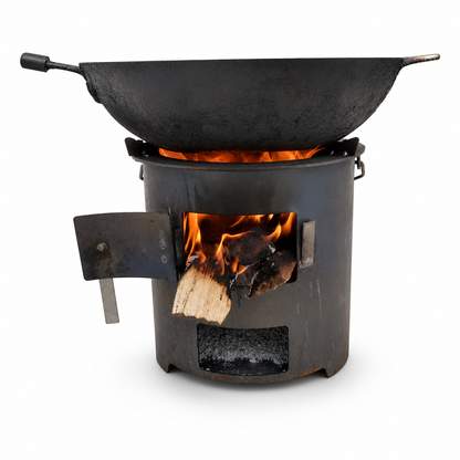 📢📢50% OFF !! ⏰🔥 Heavy-Duty Camping Stove: Carbon Steel, Wood & Charcoal, High-Draft Airflow, 3-in-1 Cook