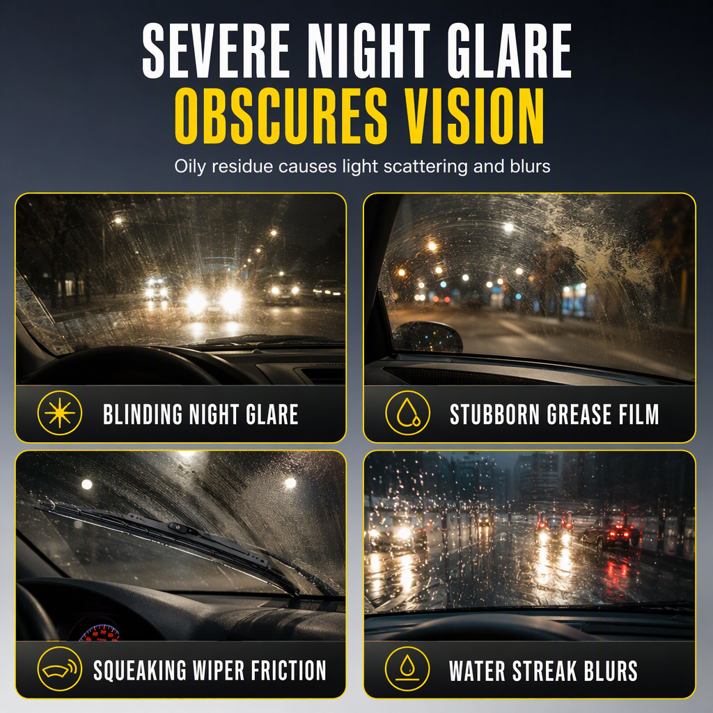 🔥 🚗 Car Glass Oil Film Remover Spray – Powerful Windshield Decontamination & Bug Residue Cleaner for Clear Driving Vision ✨