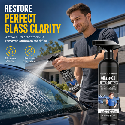 🔥 🚗 Car Glass Oil Film Remover Spray – Powerful Windshield Decontamination & Bug Residue Cleaner for Clear Driving Vision ✨