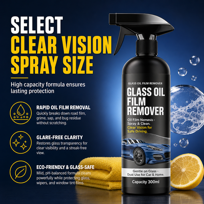 🔥 🚗 Car Glass Oil Film Remover Spray – Powerful Windshield Decontamination & Bug Residue Cleaner for Clear Driving Vision ✨