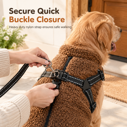 🧥 50% OFF NOW ✨ Warm Winter Dog Coat — Reflective Strips & Built-In Harness 🐾