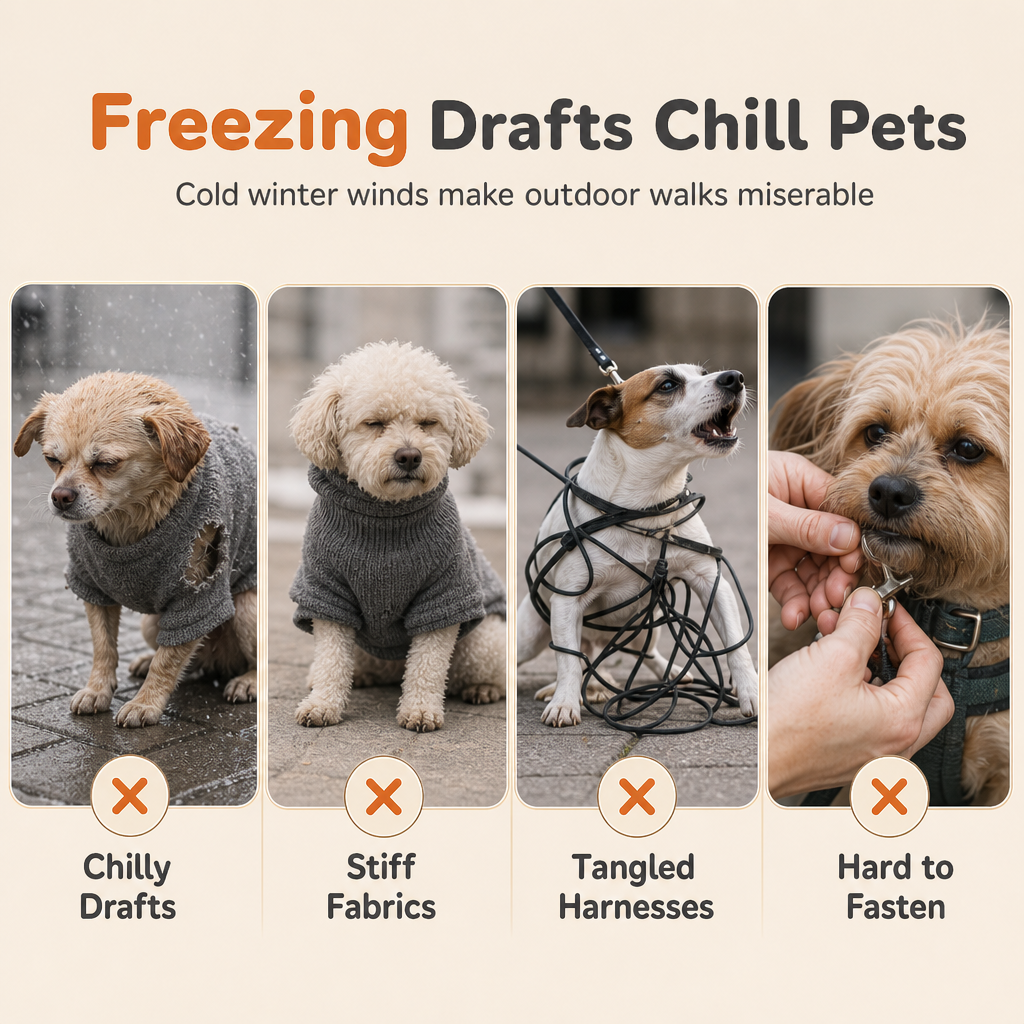 🧥 50% OFF NOW ✨ Warm Winter Dog Coat — Reflective Strips & Built-In Harness 🐾