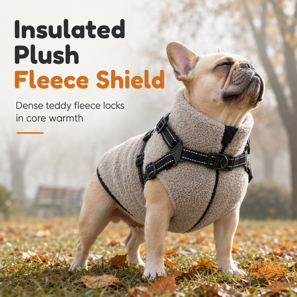 🧥 50% OFF NOW ✨ Warm Winter Dog Coat — Reflective Strips & Built-In Harness 🐾