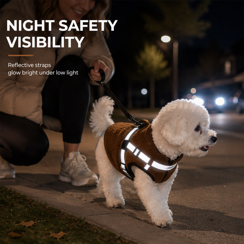 🧥 50% OFF NOW ✨ Warm Winter Dog Coat — Reflective Strips & Built-In Harness 🐾