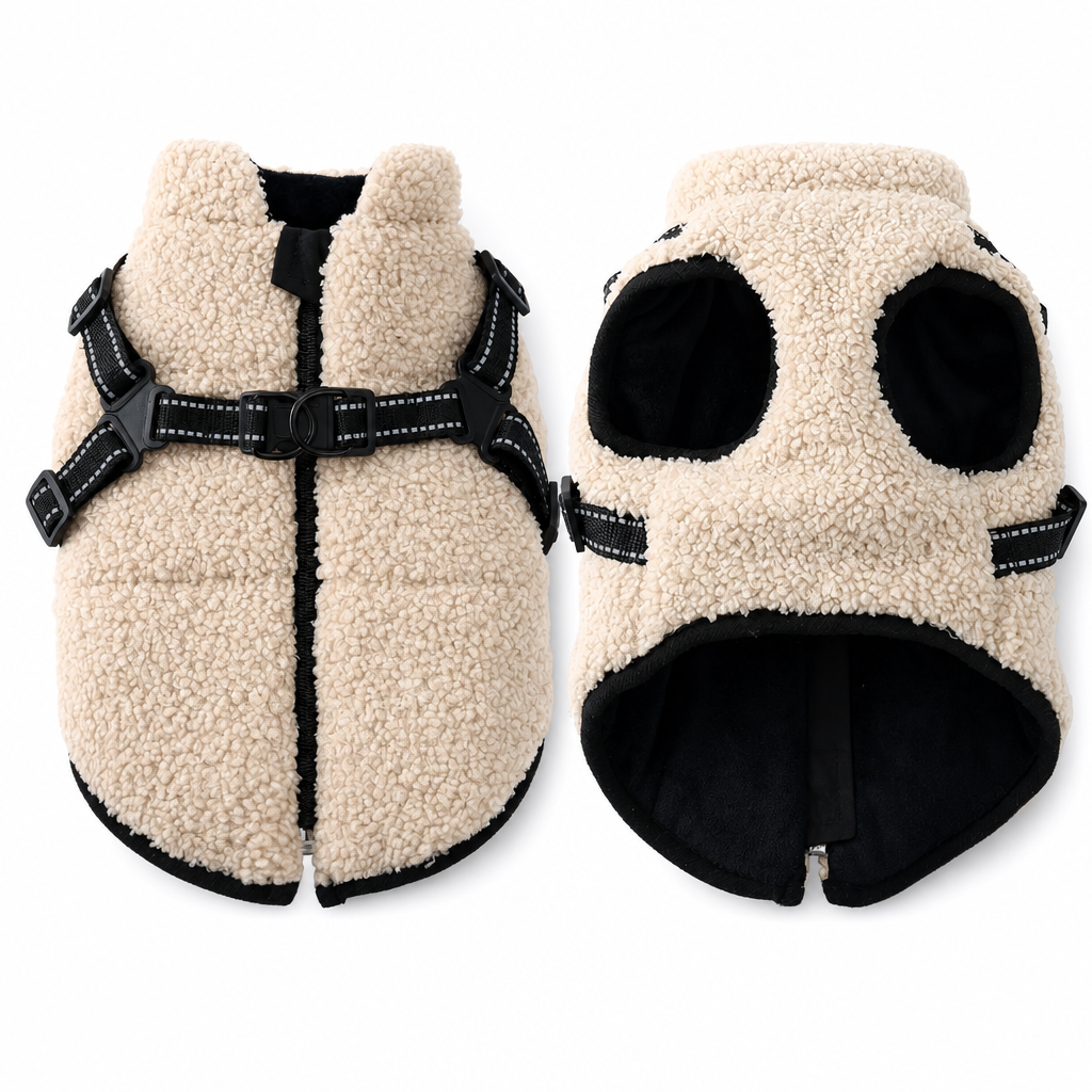 🧥 50% OFF NOW ✨ Warm Winter Dog Coat — Reflective Strips & Built-In Harness 🐾
