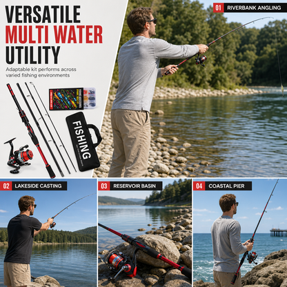 🎣LIMITED-TIME 50% OFF! 🌊4-Piece Fiberglass Sea Fishing Rod Long Distance Casting Lure Rod
