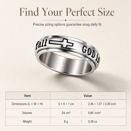 💍 50% OFF! ✨ Silver Titanium Spinner Ring – "God Is Within Her" engraving ✨
