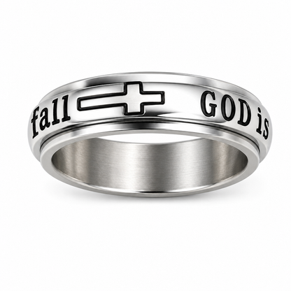 💍 50% OFF! ✨ Silver Titanium Spinner Ring – "God Is Within Her" engraving ✨