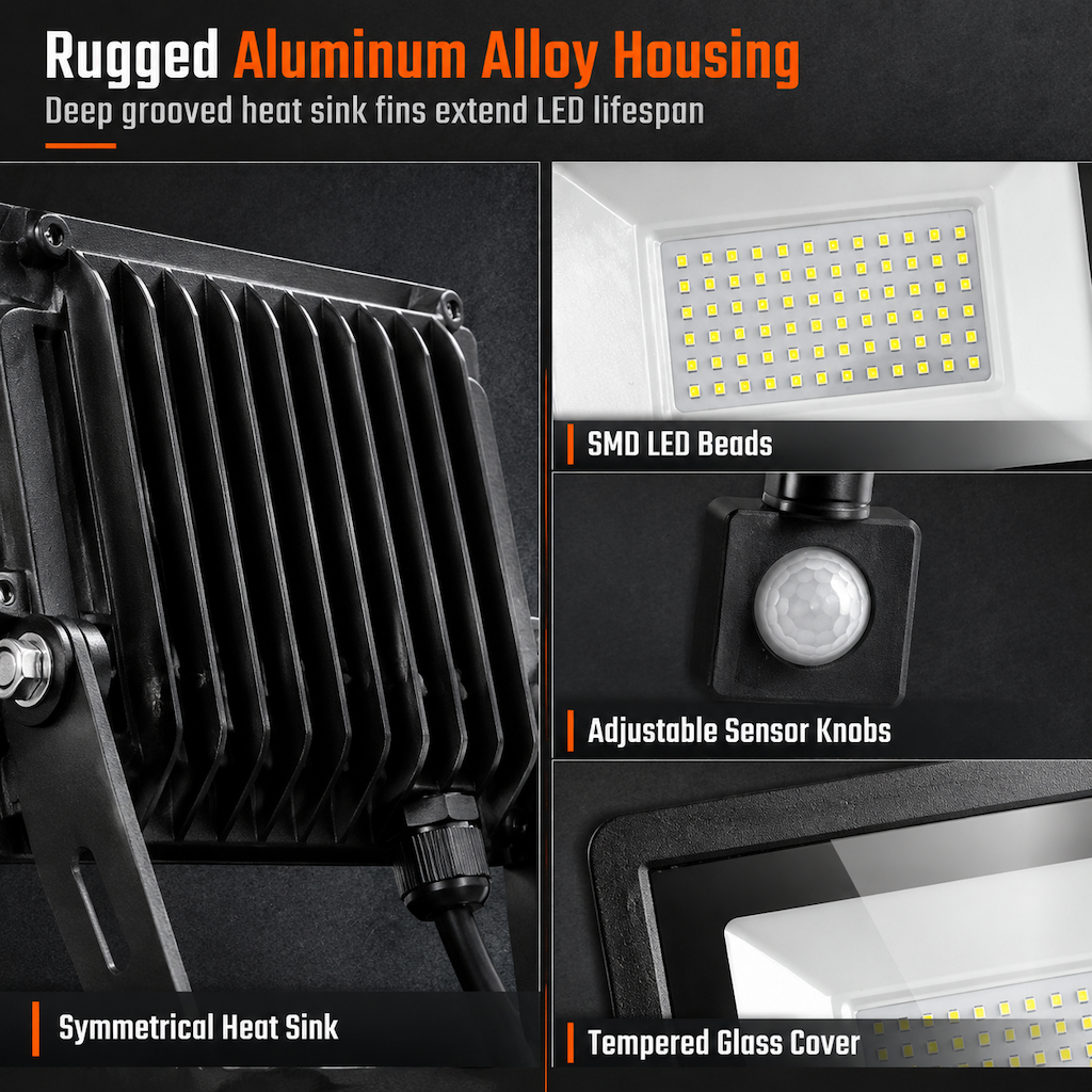 📢📢 30% OFF! 50W Outdoor LED Floodlight – PIR Motion Sensor & IP66 Weatherproof Design for Yards and Entryways 🏠✨