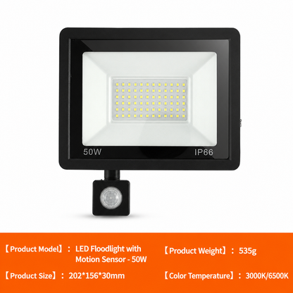 📢📢 30% OFF! 50W Outdoor LED Floodlight – PIR Motion Sensor & IP66 Weatherproof Design for Yards and Entryways 🏠✨