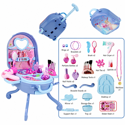 🧳 Kids' Pretend Makeup Vanity Suitcase – Portable dress-up fun for girls ✨