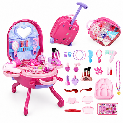 🧳 Kids' Pretend Makeup Vanity Suitcase – Portable dress-up fun for girls ✨