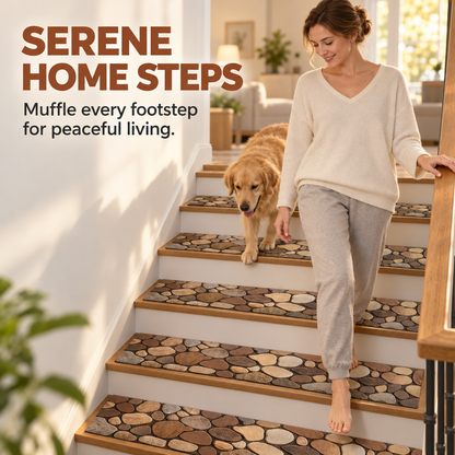 📢📢LIMITED 30% OFF !! ⏰Cobblestone Pattern Diatomite Stair Tread Mat Water Absorbent Non Slip Trimmable Step Rug Easy to Clean