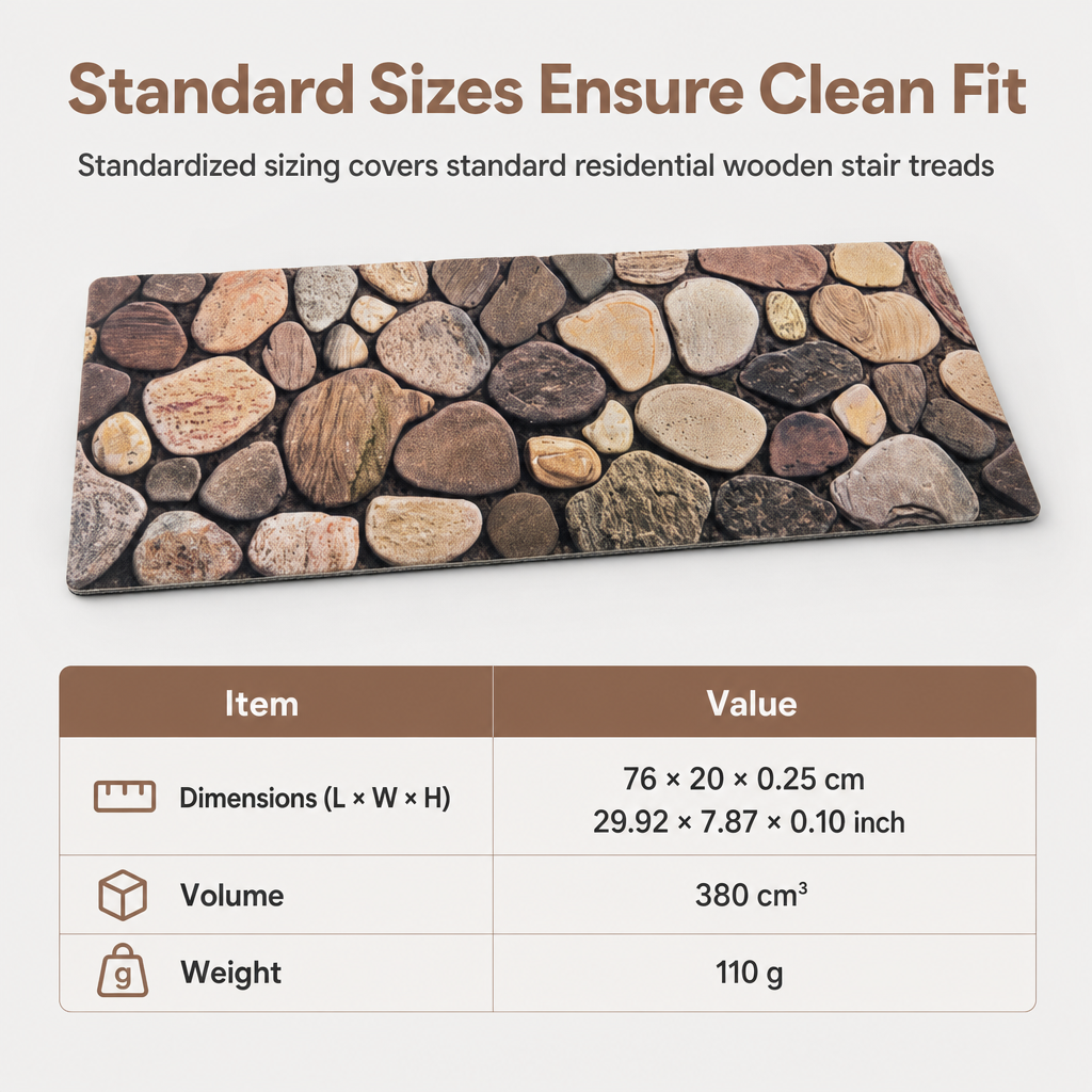 📢📢LIMITED 30% OFF !! ⏰Cobblestone Pattern Diatomite Stair Tread Mat Water Absorbent Non Slip Trimmable Step Rug Easy to Clean