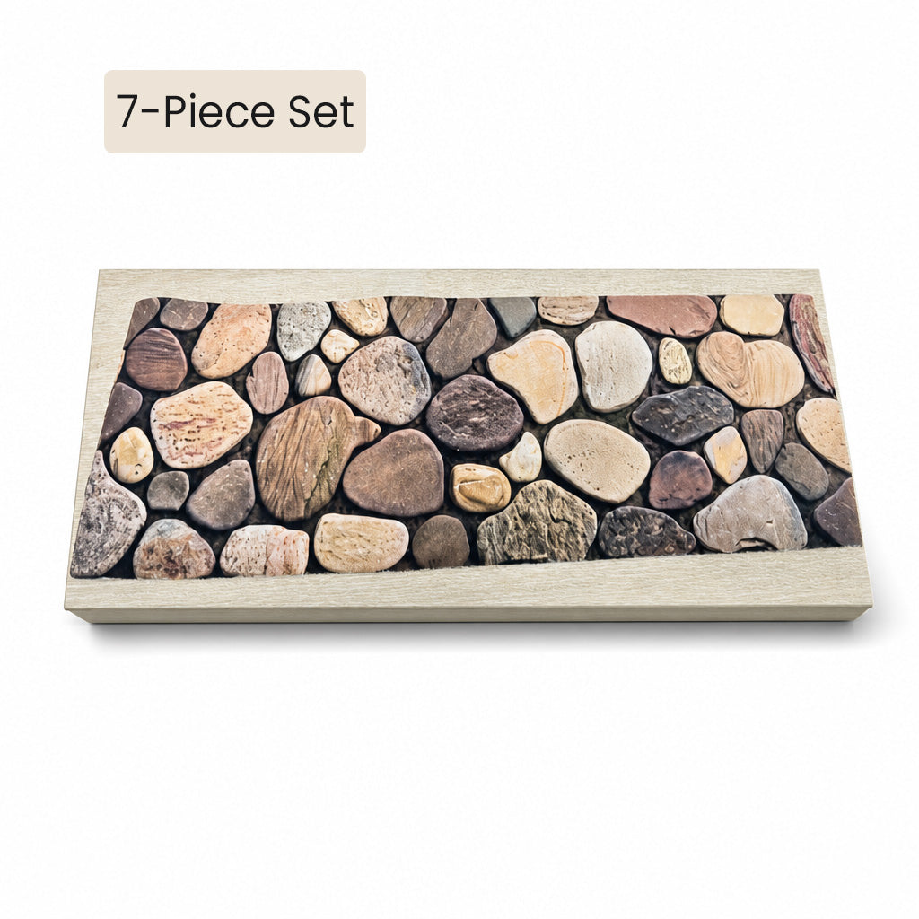 📢📢LIMITED 30% OFF !! ⏰Cobblestone Pattern Diatomite Stair Tread Mat Water Absorbent Non Slip Trimmable Step Rug Easy to Clean