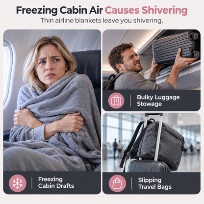 📢📢 40% OFF✈️ 2-in-1 Travel Pillow & Blanket – Soft Flannel Warmth & Easy Carry for Flights and Road Trips