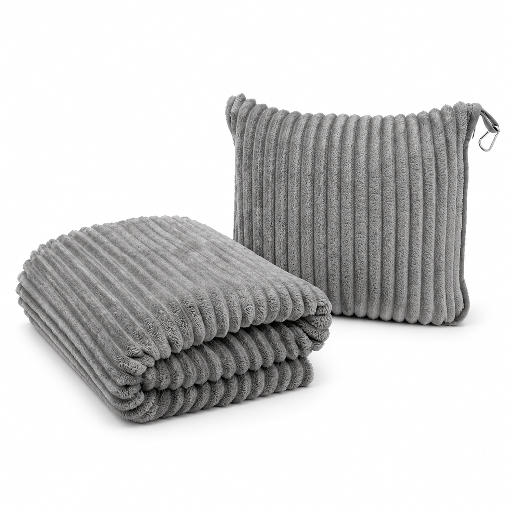 📢📢 40% OFF✈️ 2-in-1 Travel Pillow & Blanket – Soft Flannel Warmth & Easy Carry for Flights and Road Trips