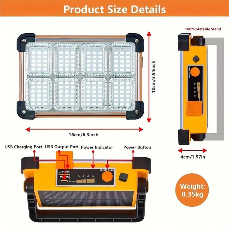 ⚡ 50% OFF NOW! 🔦 Solar LED Work Light & Camping Lantern – Power Bank, 4 Modes & 360° Kickstand – All-Weather Resistant 🏕️