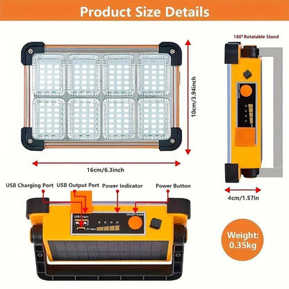 ⚡ 50% OFF NOW! 🔦 Solar LED Work Light & Camping Lantern – Power Bank, 4 Modes & 360° Kickstand – All-Weather Resistant 🏕️