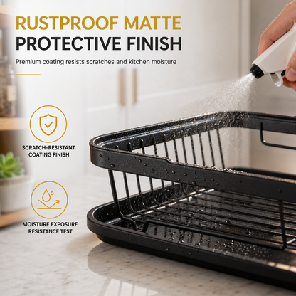 1 Tier Kitchen Dish Drying Rack Countertop Dish Drainer and Storage Organizer Basket for Bowls and Plates