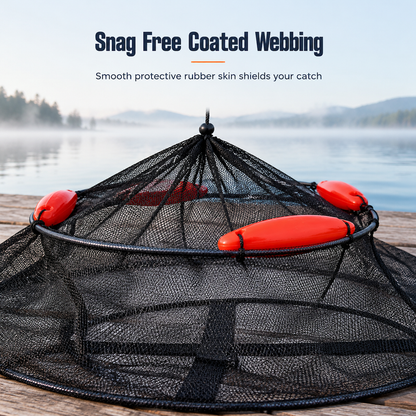 📢📢50% OFF !! ⏰Floating Collapsible Fishing Keep Net with Float Balls Coated Anti Snag Fish Guard Net Bag for Sea Fishing